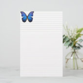 美しい電動ブルーバタフライ文房具 便箋 (スタンド正面)