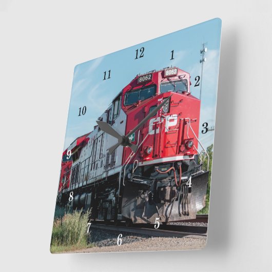美しい電車の壁時計 スクエア壁時計 (傾斜)