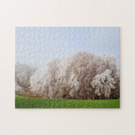 美しい霜の降りた秋の木々オーストリアの風景 ジグソーパズル