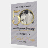 美しい霜入り 50周年結婚記念日 アクリルサイン (傾斜)