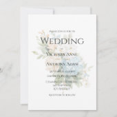 美しい青あじさいエレガントな結婚式 招待状 (正面)