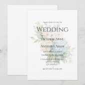 美しい青あじさいエレガントな結婚式 招待状 (正面/裏面)