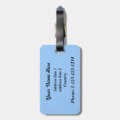 美しい青あじさい花のギフトアイテム。 ラゲッジタグ (裏面縦)
