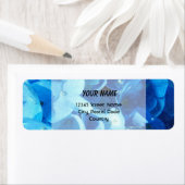 美しい青あじさい花住所 シール。 ラベル (インサイチュ)