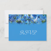 美しい青あじさい花RSVP 結婚's 出欠カード (裏面)