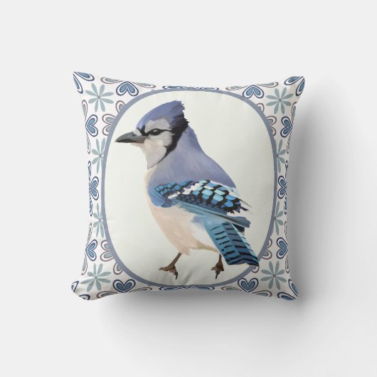 美しい青いカケバドリ クッション (正面)
