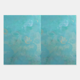 美しい青いギフトラップ ラッピングペーパーシート