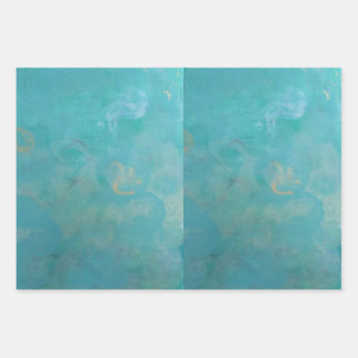 美しい青いギフトラップ ラッピングペーパーシート