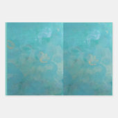 美しい青いギフトラップ ラッピングペーパーシート (正面)