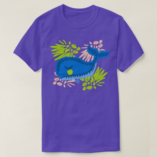 美しい青いクジラ Tシャツ (デザイン正面)
