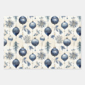 美しい青いクリスマスボーブルミックス ラッピングペーパーシート (正面)