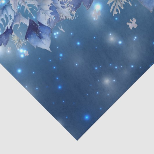 美しい青いクリスマスポインセティアスデコページ 薄葉紙 (詳細)