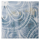 美しい青いグレーの水彩ロフト芸術的スタイル タイル (正面)