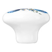 美しい青いケシと石 セラミックノブ (側面)