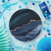 美しい青いゲートパターン検疫後パーティー ペーパープレート (パーティー)