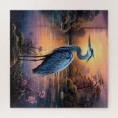 美しい青いサギ ジグソーパズル (横)