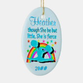 美しい青いチアリーパーソナライズされたダーオーナメント セラミックオーナメント (右)