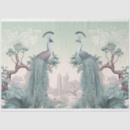 美しい青いピーコック 薄葉紙