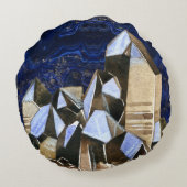 美しい青いラピスラズリジインスパイアーデ ラウンドクッション (裏面)