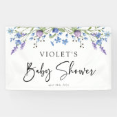 美しい青いワイルドフラワーの赤ちゃんシャワー 横断幕 (横)