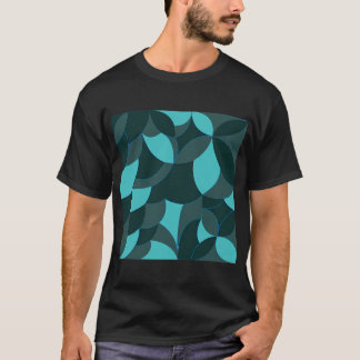 美しい青い人魚のシームレスパターン Tシャツ