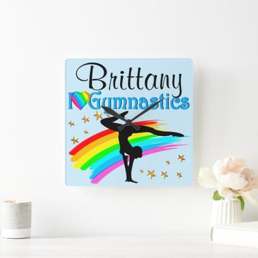 美しい青い体パーソナライズされた操時計 スクエア壁時計 (ホーム)