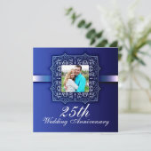 美しい青い写真 25周年招待状 招待状 (スタンド正面)