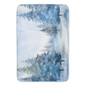 美しい青い冬の森のシーン バスマット (正面縦)