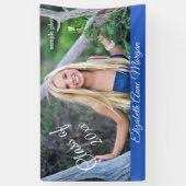 美しい青い卒業式バナカスタムー写真 横断幕 (縦)