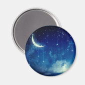 美しい青い夜空と三日月   マグネット (正面/裏面)