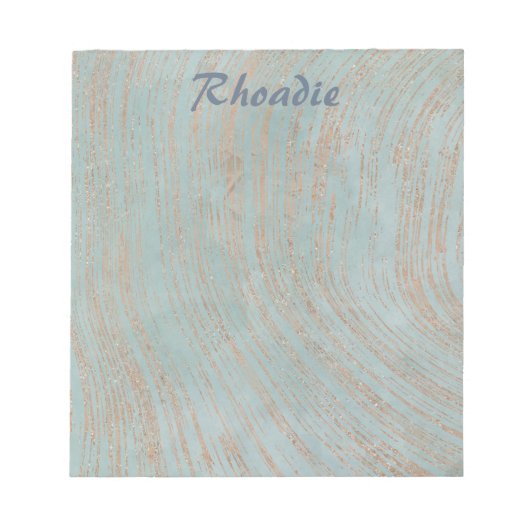 美しい青い大理石と銅 ノートパッド (正面)