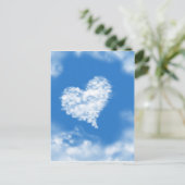 美しい青い天国ハート形のスカイヒーリングラブ ポストカード (スタンド正面)