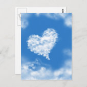 美しい青い天国ハート形のスカイヒーリングラブ ポストカード (正面/裏面)