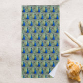 美しい青い孔雀のパターン ビーチタオル