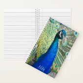 美しい青い孔雀の羽毛の写真 ノートブック (内側)