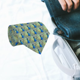 美しい青い孔雀の羽 ネクタイ