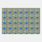 美しい青い孔雀の羽 ラッピングペーパーシート (正面)