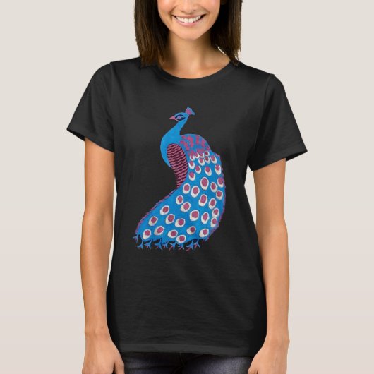 美しい青い孔雀 Tシャツ (正面)