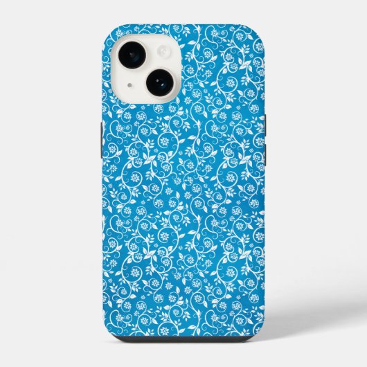 美しい青い幾何学模様 iPhoneケース (裏面)