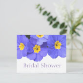 美しい青い庭の花ブライダルシャワー インビテーションポストカード (スタンド正面)