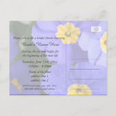 美しい青い庭の花ブライダルシャワー インビテーションポストカード (裏面)