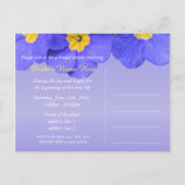 美しい青い庭の花ブライダルシャワー インビテーションポストカード (裏面)