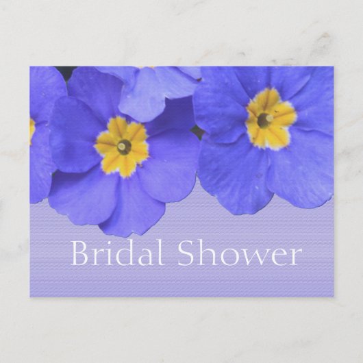 美しい青い庭の花ブライダルシャワー インビテーションポストカード (正面)