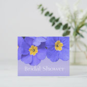 美しい青い庭の花ブライダルシャワー インビテーションポストカード (スタンド正面)