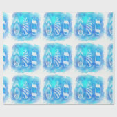 美しい青い水の色の水サーフボードアート ラッピングペーパー (フラット)