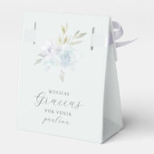 美しい青い水彩花のGracias サンクス フェイバーボックス (裏面サイド)