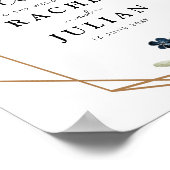 美しい青い水色のフローラ結婚徴候 ポスター (角)