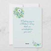 美しい青い水色の花 – 母の日 シーズンカード (裏面)