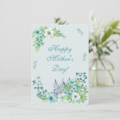 美しい青い水色の花 – 母の日 シーズンカード (スタンド正面)