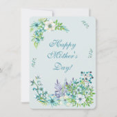 美しい青い水色の花 – 母の日 シーズンカード (正面)